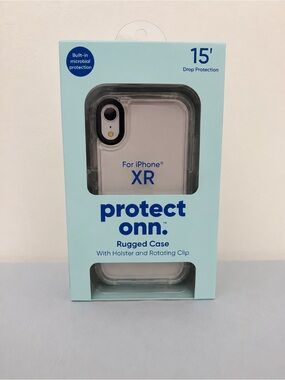 Onn. Clear Rugged Case for iPhone XR - Transparent